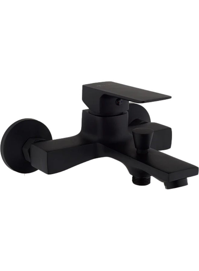 Square Zinc Shower Mixer with Black Hand Shower set - Image 2
